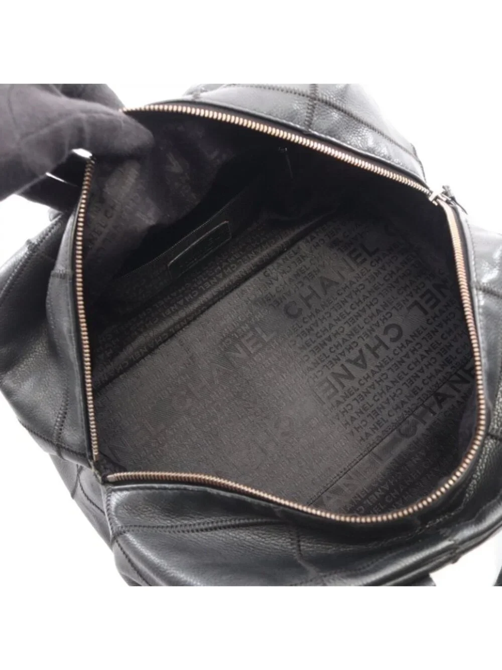 Chanel Handbag Choco Bar Black Caviar Leather